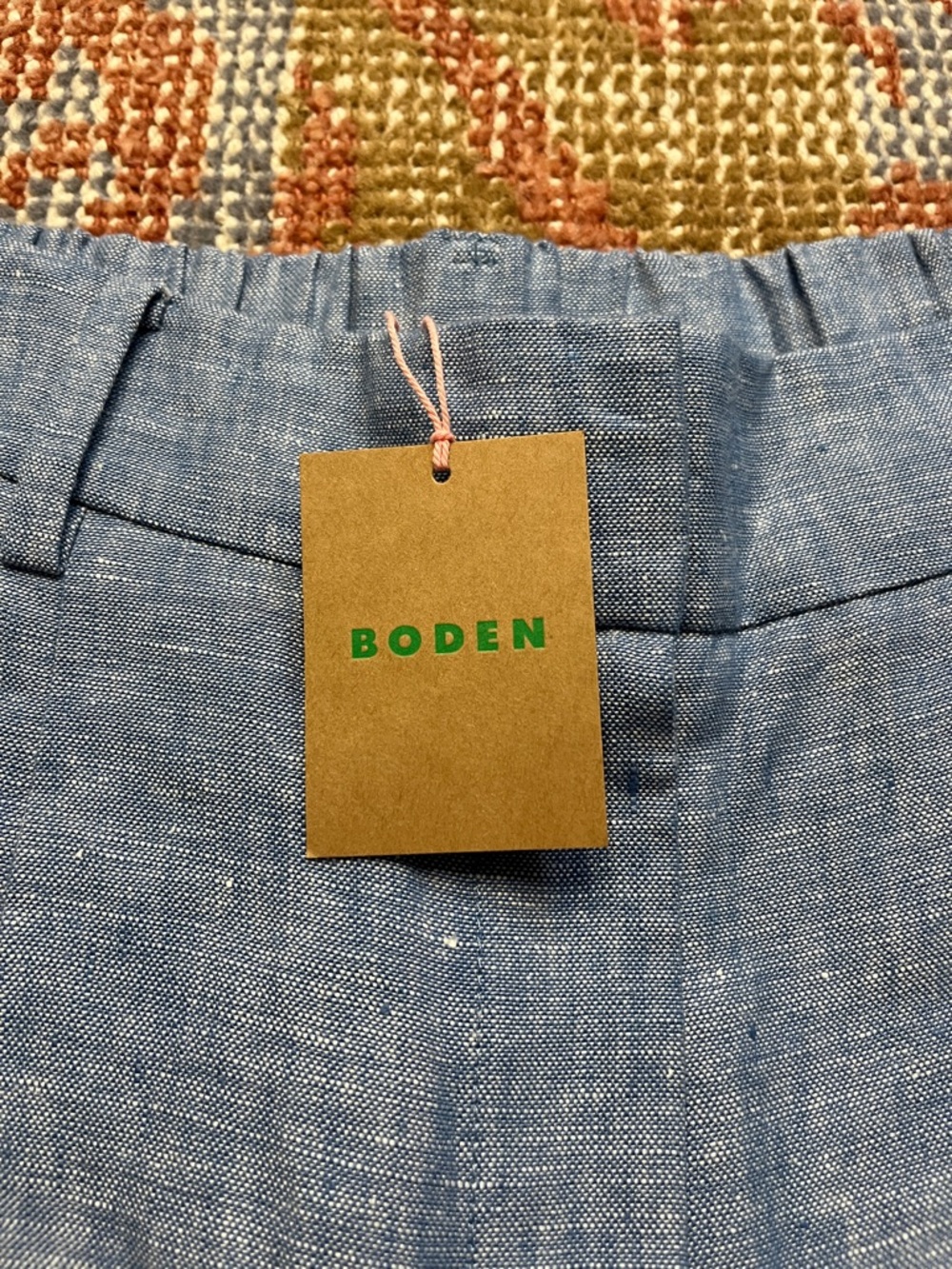 NWT Boden Kensington Linen Blue Shorts Size 14 - Picture 2 of 8